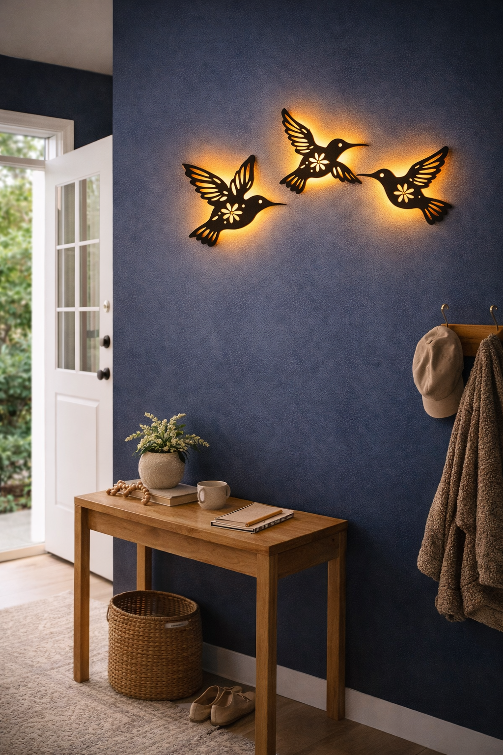 Arte de colibrí con luz LED ✨ Ilumina tu hogar con belleza, calma y armonía