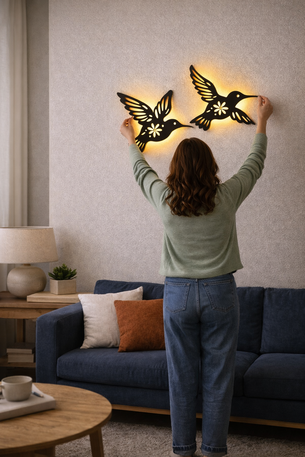 Arte de colibrí con luz LED ✨ Ilumina tu hogar con belleza, calma y armonía