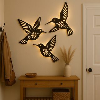 Arte de colibrí con luz LED ✨ Ilumina tu hogar con belleza, calma y armonía